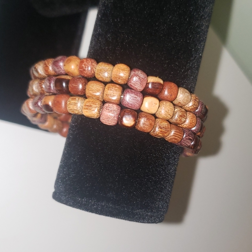 Beaded Brown Wrap Bracelet